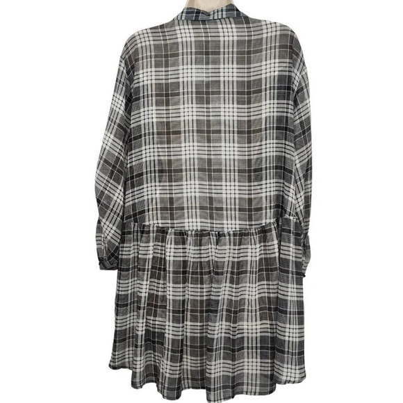 Cato Black Plaid Open Front Layering Jacket Sheer Women Size 18W 20W Tab Slv NEW - Picture 5 of 9